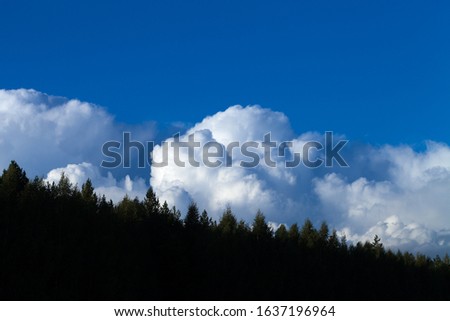 Beautiful white clouds on the natural background of the blue sky.