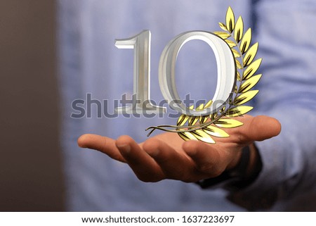 10 Anniversary 3d numbers. Poster template for Celebrating 20 anniversary event party

