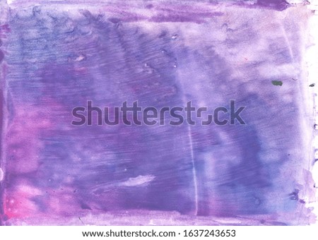 Violet blurred watercolor. Abstract purple background. Painting texture