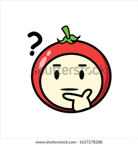 tomato icon cute mascot character vector design