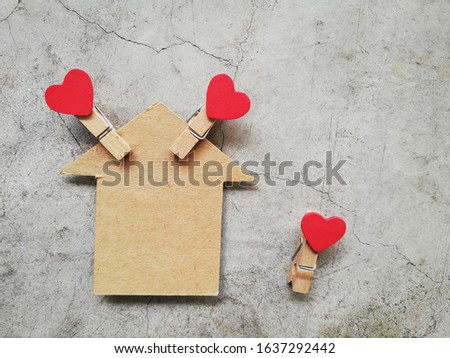 Red heart on cement background, Valentine's Day concept