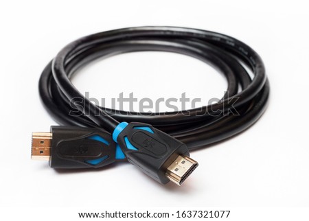 hdmi cable stock photo on white background
