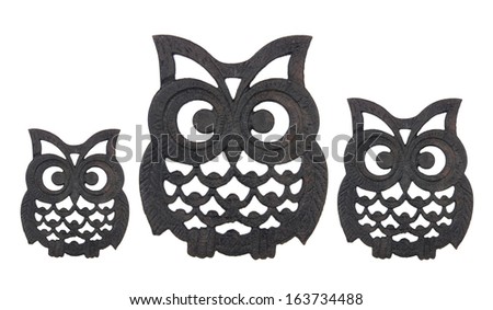Owl Iron Rests on White Background