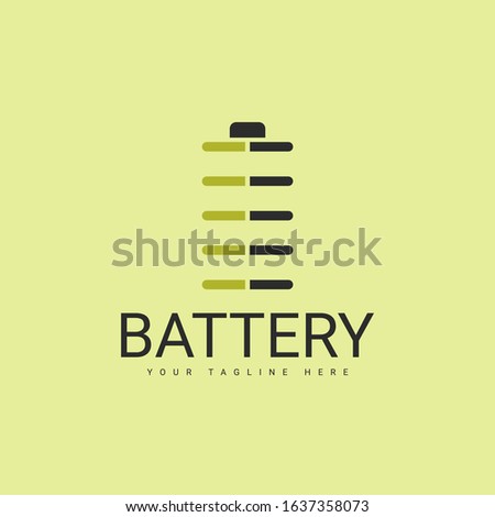 Simple Battery Icon Logo Design Template