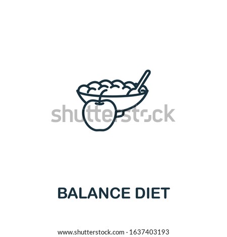 Balance Diet icon from elderly care collection. Simple line element Balance Diet symbol for templates, web design and infographics Royalty-Free Stock Photo #1637403193