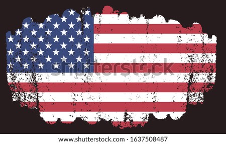 Grunge brush stroke American flag