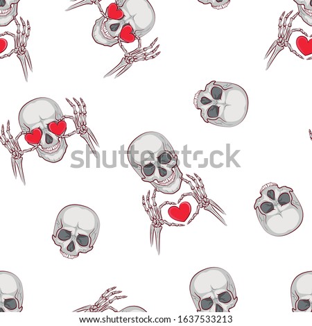 cute picture of scho skeleton for valentines day. Vector illustration on a white background. Valentine's Day
