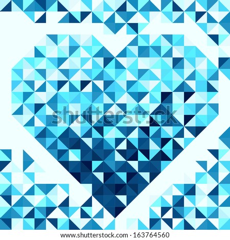 heart on the light background in geometric style