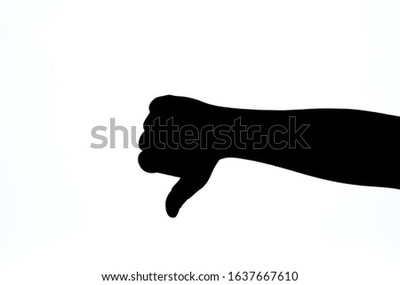 thumb down. Symbol of antipathy. Hand gesture meaning dislike