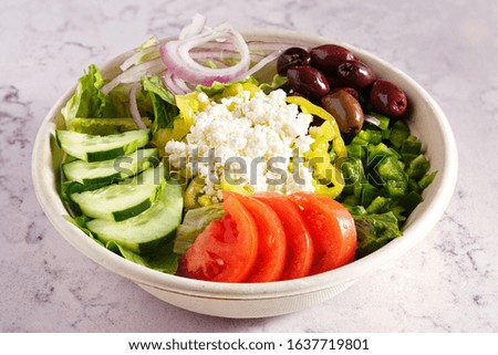 Fresh Greek Salad in a Bowl
