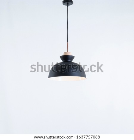 Black single light Pendant White background