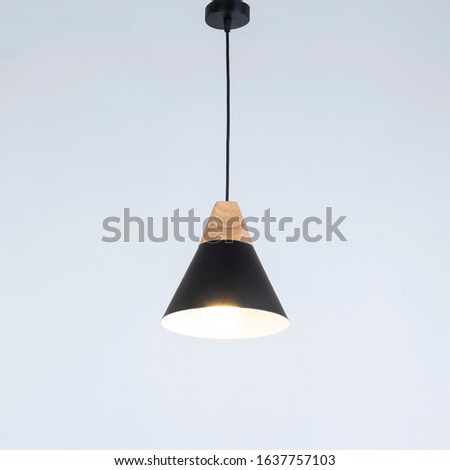 Black single light Pendant White background
