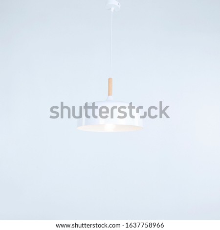 White Single modern light pendant white background