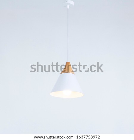 White Single modern light pendant white background