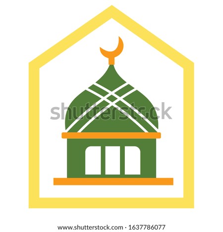 Ramadhan Kareem with mosque and other ornament. Illustration ramadan vector. Muslim vector illustration
