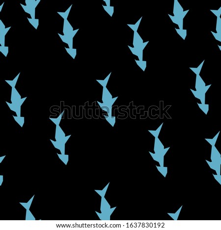 Fish on black background seamless pattern vector desaign