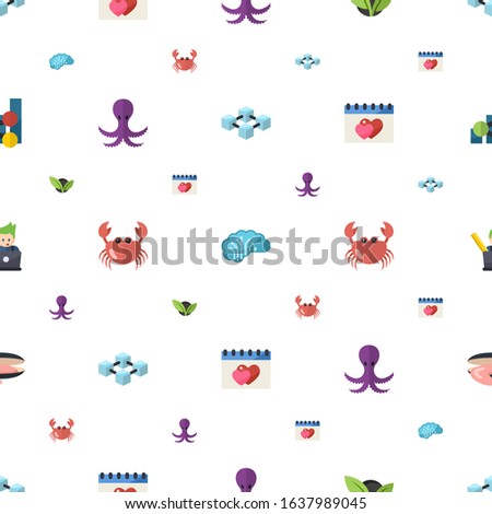 logo icons pattern seamless. Included editable flat blockchain, AI Architecture, vegetarian, octopus, crab, dating, graphic designer, oyster icons. logo icons for web and mobile.