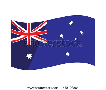National Australia flag on white background. vector illustration design.