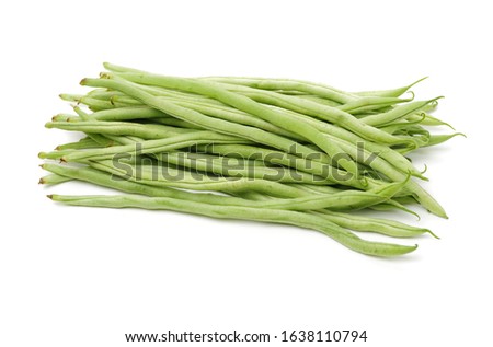 Green kidney bean on white background 
