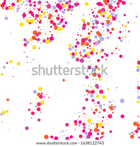 Purple Confetti Vector. Blue Bubble Creative. Green Round Circle. Pink Carnival Sparkle. Yellow Birthday Holiday. Orange Falling Random. Texture Vector. Red Party Background.