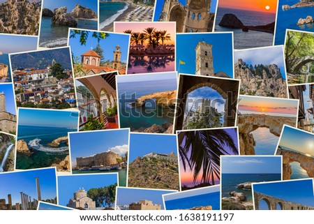 Collage of Cyprus images (my photos) - nature and architecture background