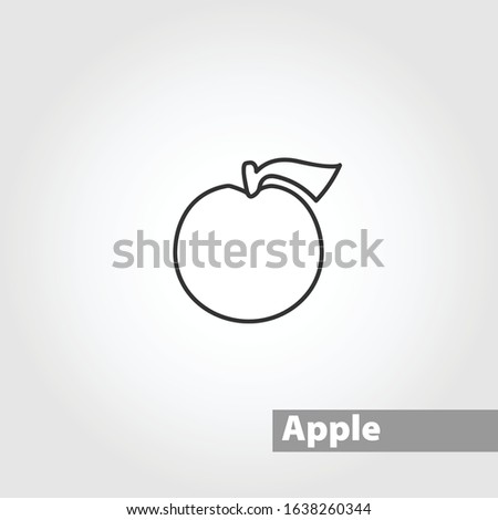apple vector line icon on white background