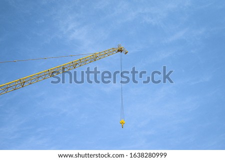 Yellow Crane with blue sky