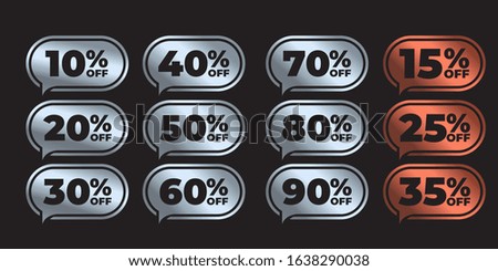 Silver and Gold Discount badge or label. 