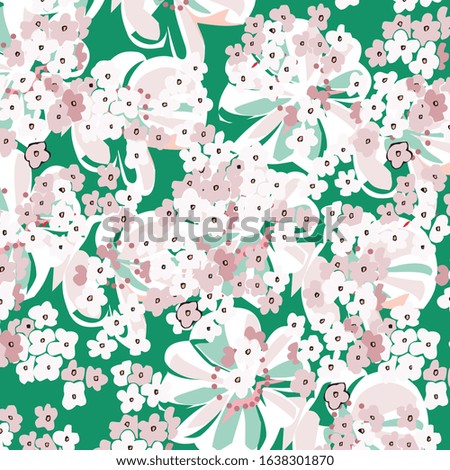 flower background for textiles vector and small flowers