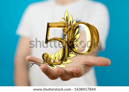 Template 3d  50 Years Anniversary Illustration
