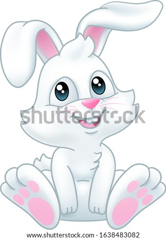 Very cute Easter bunny rabbit cartoon character