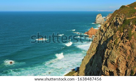 ocean view blue coastine photo stock