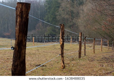 Fence on the meadow, agriculture, Czechia