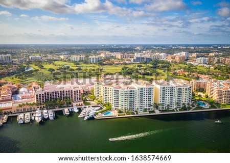 Aerial of Lake Boca Raton Florida 