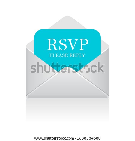 RSVP letter in envelope vector icon isolated on white background Royalty-Free Stock Photo #1638584680