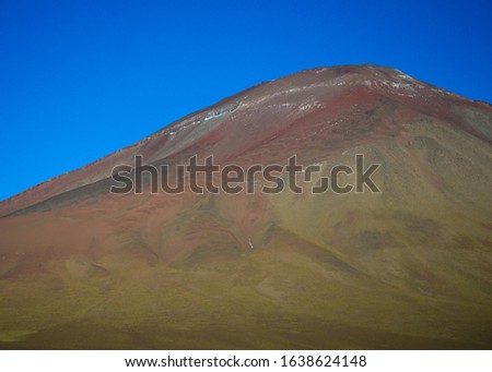 Textured Scenic Mountain Tips With Blue Sky In Bolivian Desert Minimal Photo