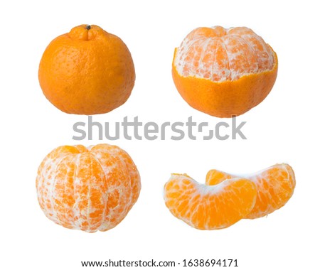 Tangerine orange isolated on a white background. Royalty-Free Stock Photo #1638694171
