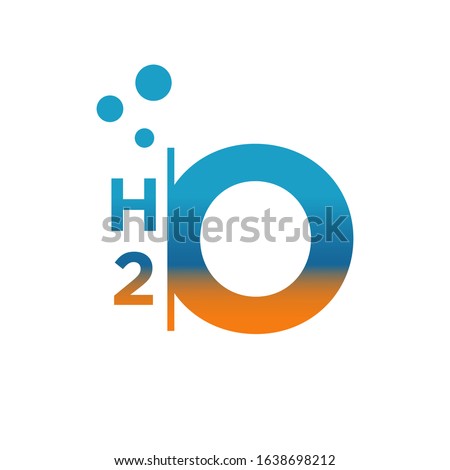 custom H2O logo chemical formula for water the letter of H2O vector Royalty-Free Stock Photo #1638698212