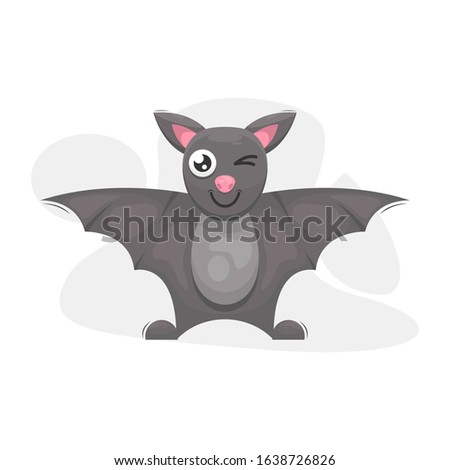 cute bat mascot cartoon vector
