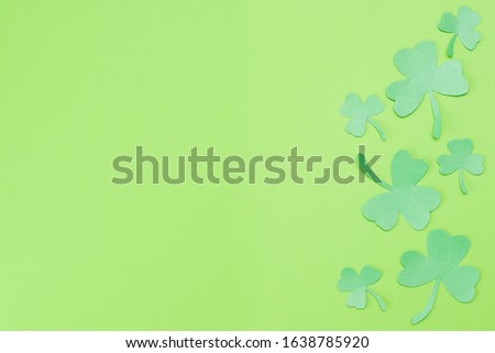 Abstract lucky green Irish St Patrick's Day Shamrock green background with copy space
