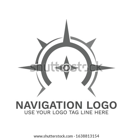 Navigation Logo-Compass logo-Creative compass Logo-Ship Navigation-Navigation template