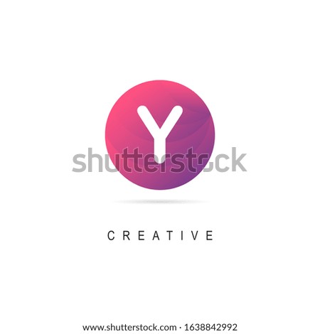 Initial Letter Y Logo With Circle, Creative Design Vector Circle Logo Template