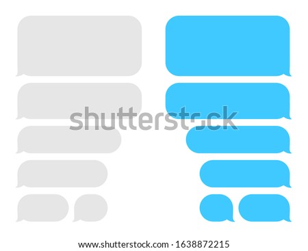 Chat box message bubbles. Balloon messenger screen template. Vector flat dialog. Social media application. Chatting interface. Royalty-Free Stock Photo #1638872215