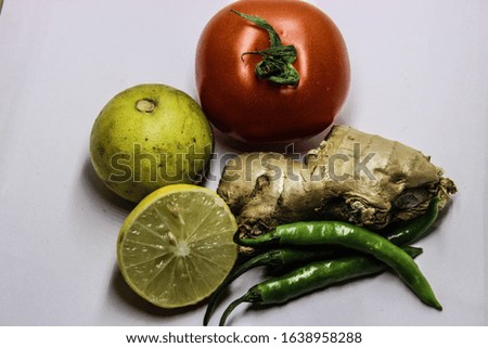 A picture of vegetables on white background