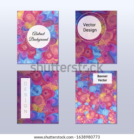 Vector illustration.Design of web banners.set of vertical banners, flyers with the image of bright doodle colors