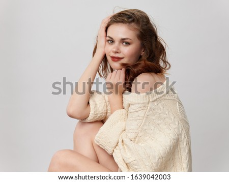 model woman with beautiful hair isolated background