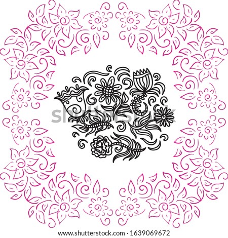Beautiful pattern floral frame. Vector illustration