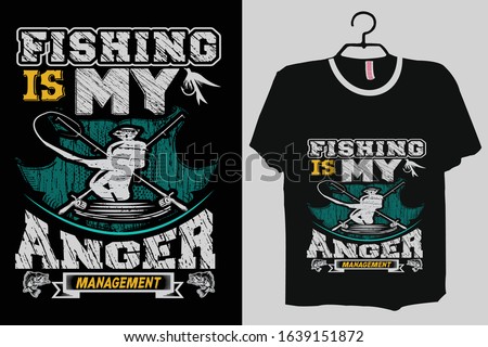 Fishing T-shirt Design Template Fish Vector And Fishing T-Shirt Design, Fishing vector illustration WITH Black Background.