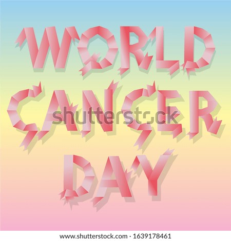 World Cancer Day Sign in pink ribbon