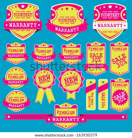 vector set: modern labels or stickers and ribbons 